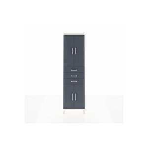 Arges Dolap 4 Raflı 3 Çekmeceli 4 Kapaklı 60x30x221 Aytaşı-antrasit
