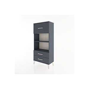 Hyperion Dolap 2 Raflı 3 Çekmeceli 60x44x134 Antrasit-antrasit
