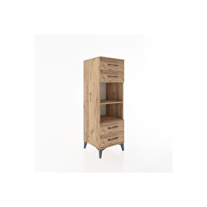 Hyperion Dolap 2 Raflı 4 Çekmeceli 44x44x134 Çam-çam