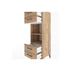 Hyperion Dolap 2 Raflı 4 Çekmeceli 44x44x134 Çam-çam