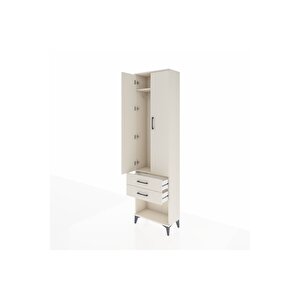 Arges Dolap 2 Raflı 2 Çekmeceli Tek Askılı 60x30x221 Aytaşı-aytaşı