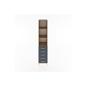 Hyperion Dolap 3 Raflı 5 Çekmeceli 44x44x221 Çam-antrasit