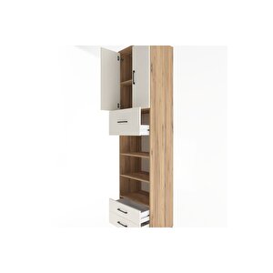 Hyperion Dolap 5 Raflı 3 Çekmeceli 2 Kapaklı 60x44x243 Çam-aytaşı