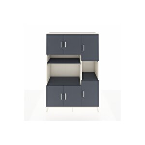 Hyperion Gardrop 9 Raflı 6 Kapaklı 132x44x195 Aytaşı-antrasit