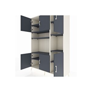 Hyperion Gardrop 9 Raflı 6 Kapaklı 132x44x195 Aytaşı-antrasit