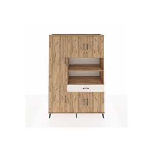Hyperion Dolap 10 Raflı Tek Çekmeceli 6 Kapaklı 132x44x195 Çam-çam/aytaşı
