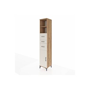 Hyperion Dolap 3 Raflı 3 Çekmeceli Tek Kapaklı 44x44x243 Çam-aytaşı