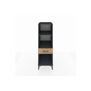 Kronos Dolap 2 Raflı Tek Çekmeceli 44x59x134 Antrasit-çam