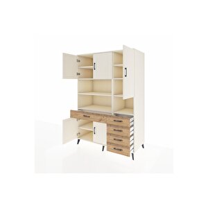 Kronos Dolap 9 Raflı 5 Çekmeceli 5 Kapaklı 132x59x195 Aytaşı-aytaşı/çam