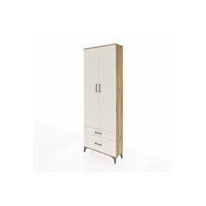 Arges Dolap 4 Raflı 2 Çekmeceli 2 Kapaklı 88x30x243 Çam-aytaşı