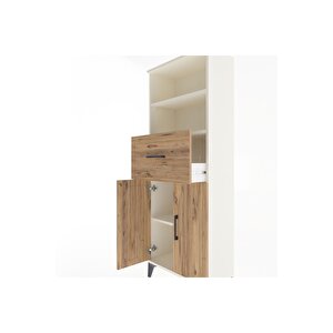 Arges Dolap 3 Raflı Tek Çekmeceli 2 Kapaklı 60x30x163 Aytaşı-çam