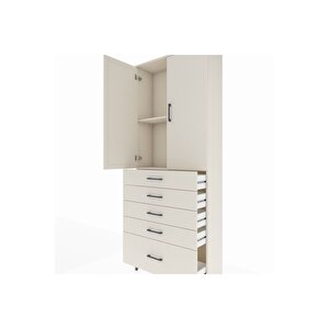 Arges Dolap 2 Raflı 5 Çekmeceli 2 Kapaklı 88x30x221 Aytaşı-aytaşı