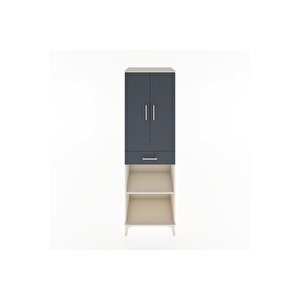 Hyperion Dolap 4 Raflı Tek Çekmeceli 2 Kapaklı 60x44x195 Aytaşı-antrasit
