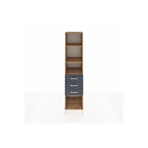 Hyperion Dolap 3 Raflı 3 Çekmeceli 44x44x195 Çam-antrasit