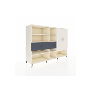 Kronos Dolap 10 Raflı 2 Çekmeceli 2 Kapaklı 220x59x163 Aytaşı-aytaşı/antrasit