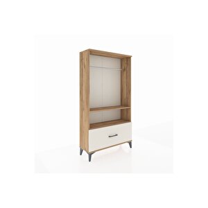 Arges Dolap 2 Raflı Tek Çekmeceli Tek Askılı 88x30x163 Çam-aytaşı