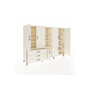 Hyperion Dolap 11 Raflı 3 Çekmeceli 7 Kapaklı 220x44x163 Aytaşı-aytaşı