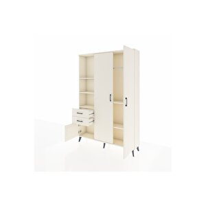 Arges Gardrop 5 Raflı 2 Çekmeceli Tek Askılı 132x30x195 Aytaşı-aytaşı