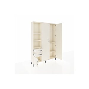 Arges Gardrop 5 Raflı 2 Çekmeceli Tek Askılı 132x30x195 Aytaşı-aytaşı