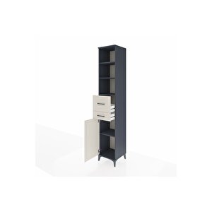 Hyperion Dolap 4 Raflı 2 Çekmeceli Tek Kapaklı 44x44x243 Antrasit-aytaşı