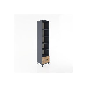 Hyperion Dolap 5 Raflı Tek Çekmeceli 44x44x221 Antrasit-çam