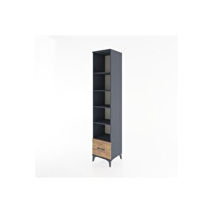 Hyperion Dolap 5 Raflı Tek Çekmeceli 44x44x221 Antrasit-çam