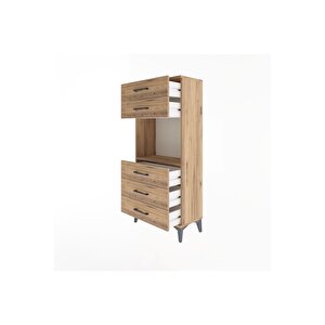 Arges Dolap Tek Raflı 5 Çekmeceli 60x30x134 Çam-çam