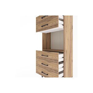 Arges Dolap Tek Raflı 5 Çekmeceli 60x30x134 Çam-çam