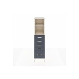 Kronos Dolap 2 Raflı 5 Çekmeceli 44x59x182 Aytaşı-antrasit