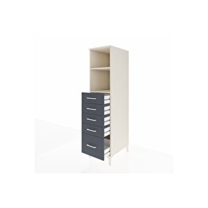 Kronos Dolap 2 Raflı 5 Çekmeceli 44x59x182 Aytaşı-antrasit