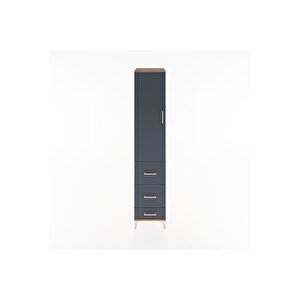 Hyperion Dolap 2 Raflı 3 Çekmeceli Tek Askılı 44x44x221 Çam-antrasit