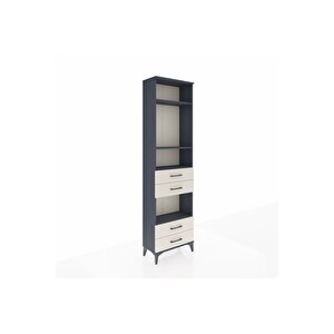 Arges Dolap 4 Raflı 4 Çekmeceli 60x30x221 Antrasit-aytaşı