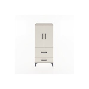 Hyperion Dolap Tek Raflı 2 Çekmeceli 2 Kapaklı 60x44x134 Aytaşı-aytaşı