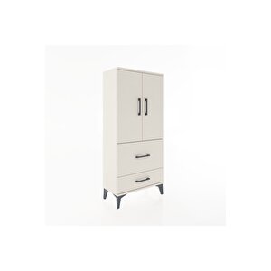 Hyperion Dolap Tek Raflı 2 Çekmeceli 2 Kapaklı 60x44x134 Aytaşı-aytaşı