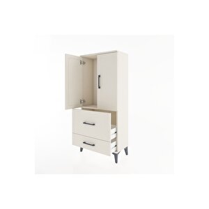 Hyperion Dolap Tek Raflı 2 Çekmeceli 2 Kapaklı 60x44x134 Aytaşı-aytaşı