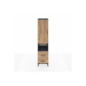 Hyperion Dolap 2 Raflı 2 Çekmeceli Tek Askılı 44x44x195 Antrasit-çam