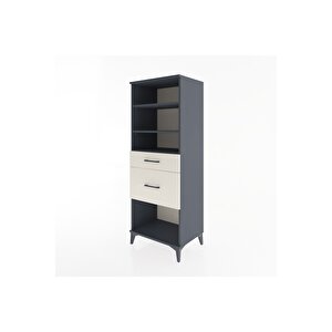 Hyperion Dolap 3 Raflı 2 Çekmeceli 60x44x163 Antrasit-aytaşı