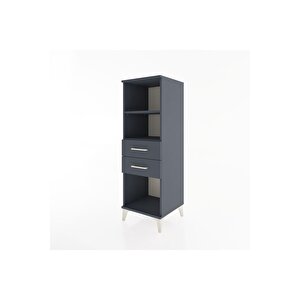 Hyperion Dolap 2 Raflı 2 Çekmeceli 44x44x134 Antrasit-antrasit