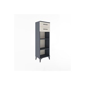 Arges Dolap 2 Raflı 2 Çekmeceli 44x30x134 Antrasit-aytaşı