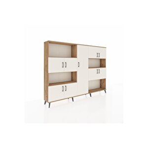 Arges Dolap 10 Raflı 9 Kapaklı 220x30x163 Çam-aytaşı/çam