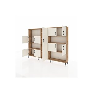 Arges Dolap 10 Raflı 9 Kapaklı 220x30x163 Çam-aytaşı/çam