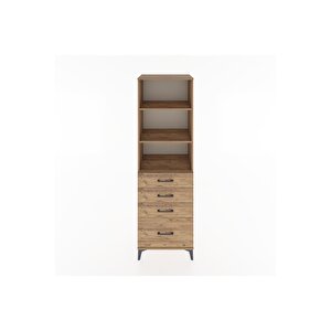 Hyperion Dolap 3 Raflı 4 Çekmeceli 60x44x195 Çam-çam