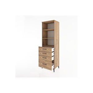 Hyperion Dolap 3 Raflı 4 Çekmeceli 60x44x195 Çam-çam