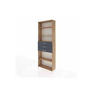 Arges Dolap 4 Raflı 3 Çekmeceli 88x30x243 Çam-antrasit