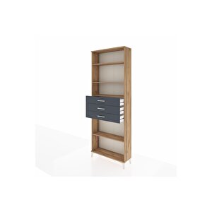 Arges Dolap 4 Raflı 3 Çekmeceli 88x30x243 Çam-antrasit