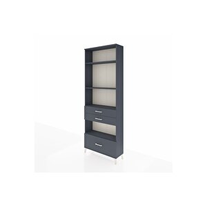 Arges Dolap 4 Raflı 3 Çekmeceli 88x30x243 Antrasit-antrasit