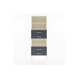 Arges Dolap 3 Raflı 4 Çekmeceli 60x30x163 Aytaşı-antrasit