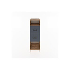 Hyperion Dolap Tek Raflı 2 Çekmeceli 44x44x134 Çam-antrasit