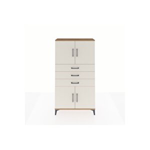Arges Dolap 3 Raflı 3 Çekmeceli 4 Kapaklı 88x30x163 Çam-aytaşı