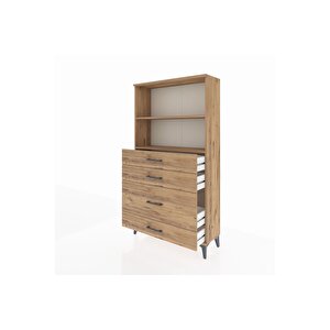 Arges Dolap 2 Raflı 4 Çekmeceli 88x30x163 Çam-çam